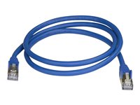 StarTech.com 5m CAT6A Ethernet Cable, 10 Gigabit Shielded Snagless RJ45 100W PoE Patch Cord, CAT 6A 10GbE STP Network Cable w/Strain Relief, Blue, UL Certified Wiring/TIA - Category 6A - 26AWG (6ASPAT5MBL) - Koblingskabel - RJ-45 (hann) til RJ-45 (hann) - 5 m - STP - CAT 6a - formstøpt, uten hindringer - blå 6ASPAT5MBL