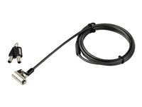 StarTech.com 6.5' (2m) 3-in-1 Universal Laptop Cable Lock, Keyed Laptop/Desktop Security Cable Lock Compatible w/ K-Slot, Nano & Wedge Slot Computer, Anti-Theft Steel Cable Lock w/ Keys - Universal Laptop Lock - Sikkerhetskabellås - 2.03 m - TAA-samsvar LTULOCKKEY