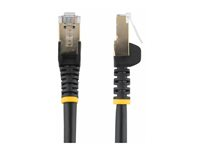 StarTech.com 1.5m CAT6A Ethernet Cable, 10 Gigabit Shielded Snagless RJ45 100W PoE Patch Cord, CAT 6A 10GbE STP Network Cable w/Strain Relief, Black, Fluke Tested/UL Certified Wiring/TIA - Category 6A - 26AWG (6ASPAT150CMBK) - Koblingskabel - RJ-45 (hann) til RJ-45 (hann) - 1.5 m - STP - CAT 6a - uten hindringer, formstøpt - svart 6ASPAT150CMBK