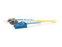 C2G LC-ST 9/125 OS1 Duplex Singlemode PVC Fiber Optic Cable (LSZH) - Koblingskabel - ST-enkeltmodus (hann) til LC-enkeltmodus (hann) - 2 m - 2 m - fiberoptisk - dupleks - 9 / 125 micron - OS1 - halogenfri - gul 85596