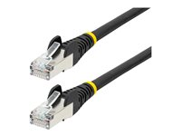 StarTech.com 1.5m CAT6a Ethernet Cable - Black - Low Smoke Zero Halogen (LSZH) - 10GbE 500MHz 100W PoE++ Snagless RJ-45 w/Strain Reliefs S/FTP Network Patch Cord - Koblingskabel - RJ-45 (hann) til RJ-45 (hann) - 1.5 m - S/FTP - CAT 6a - IEEE 802.3bt - uten hindringer, flertrådet, formstøpt, halogenfri - svart NLBK-150-CAT6A-PATCH