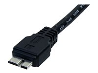 StarTech.com 0.5m (1.5ft) Black SuperSpeed USB 3.0 Cable A to Micro B - USB 3.0 Micro B Cable - 1x USB 3 A (M), 1x USB 3 Micro B (M) 50cm (USB3AUB50CMB) - USB-kabel - Micro-USB Type B (hann) til USB-type A (hann) - USB 3.0 - 50 cm - formstøpt - svart - for P/N: DKT30CVAGPD, S251BMU313, S251BMU3FP, S251BPU313, S252BU313R, SLSODDU33B, SMS1BMU313 USB3AUB50CMB