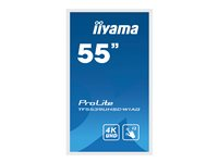 iiyama ProLite TF5539UHSC-W1AG - 55" Diagonalklasse LED-bakgrunnsbelyst LCD-skjerm - interaktiv digital skilting - med pekeskjerm (multiberørings) - 4K UHD (2160p) 3840 x 2160 - hvit, matt TF5539UHSC-W1AG