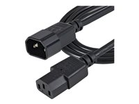 StarTech.com 1m (3ft) Power Extension Cord, C14 to C13, 10A 125V, 18AWG, Black Computer Power Cord Extension, Power Supply Extension Cable, IEC-320-C14 to IEC-320-C13 AC Power Cable - UL Listed - Strømforlengelseskabel - power IEC 60320 C13 til IEC 60320 C14 - 1 m - svart PXT1001M