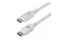 StarTech.com 10ft White VESA Certified DisplayPort 1.2 Cable with Latches - DisplayPort-kabel - DisplayPort (hann) låst til DisplayPort (hann) låst - DisplayPort 1.2 - 3 m - 4K 60Hz støtte, 2K 144Hz støtte, støtte for 1080p 240 Hz, halogenfri, passiv - hvit DP12-CABLE-10FTW