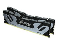 Kingston FURY Renegade - DDR5 - sett - 48 GB: 2 x 24 GB - DIMM 288-pin - 4200 MHz / PC5-67200 - CL40 - 1.45 V - ikke-bufret - on-die ECC - svart, sølv KF584CU40RSK2-48