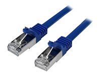 StarTech.com 2m CAT6 Ethernet Cable, 10 Gigabit Shielded Snagless RJ45 100W PoE Patch Cord, CAT 6 10GbE SFTP Network Cable w/Strain Relief, Blue, Wiring is UL Certified/TIA - Category 6 - 26AWG (N6SPAT2MBL) - Koblingskabel - RJ-45 (hann) til RJ-45 (hann) - 2 m - SFTP / 50 mikroner - CAT 6 - formstøpt, uten hindringer - blå N6SPAT2MBL