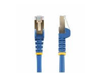 StarTech.com 10m CAT6A Ethernet Cable, 10 Gigabit Shielded Snagless RJ45 100W PoE Patch Cord, CAT 6A 10GbE STP Network Cable w/Strain Relief, Blue, UL Certified Wiring/TIA - Category 6A - 26AWG (6ASPAT10MBL) - Koblingskabel - RJ-45 (hann) til RJ-45 (hann) - 10 m - STP - CAT 6a - formstøpt, uten hindringer - blå 6ASPAT10MBL