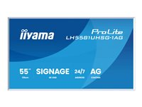 iiyama ProLite LH5581UHSG-1AG - 55" Diagonalklasse (54.6" synlig) LED-bakgrunnsbelyst LCD-skjerm - intelligent skilting - med innebygd SoC-mediespiller - 4K UHD (2160p) 3840 x 2160 - hvit ramme, matt finish LH5581UHSG-1AG