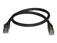 StarTech.com 50cm CAT6A Ethernet Cable, 10 Gigabit Shielded Snagless RJ45 100W PoE Patch Cord, CAT 6A 10GbE STP Network Cable w/Strain Relief, Black, UL Certified Wiring/TIA - Category 6A - 26AWG (6ASPAT50CMBK) - Koblingskabel - RJ-45 (hann) til RJ-45 (hann) - 50 cm - STP - CAT 6a - uten hindringer - svart 6ASPAT50CMBK
