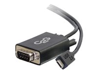 C2G USB 2.0 USB C to DB9 Serial RS232 Adapter Cable Black - USB / seriell-kabel - DB-9 (hann) til 24 pin USB-C (hann) - reversibel C-kontakt - svart 88842