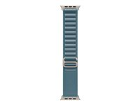 Apple - Sløyfe for smart armbåndsur - 49 mm, naturlig titanfinish - Medium størrelse - lys blå - for Watch Hermès Series 9, SE 3, Series 10, Series 11, Series 8, Series 9, Ultra 2, Ultra 3 MFTJ4ZM/A