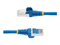 StarTech.com 50cm CAT6a Ethernet Cable - Blue - Low Smoke Zero Halogen (LSZH) - 10GbE 500MHz 100W PoE++ Snagless RJ-45 w/Strain Reliefs S/FTP Network Patch Cord - Koblingskabel - RJ-45 (hann) til RJ-45 (hann) - 50 cm - S/FTP - CAT 6a - IEEE 802.3bt - halogenfri, formstøpt, uten hindringer, flertrådet - blå NLBL-50C-CAT6A-PATCH