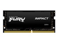 Kingston FURY Impact - DDR4 - sett - 64 GB: 2 x 32 GB - SO DIMM 260-pin - 3200 MT/s / PC4-25600 - CL20 - 1.2 V - ikke-bufret - ikke-ECC - svart KF432S20IBK2/64