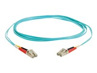 C2G LC-LC 10Gb 50/125 OM3 Duplex Multimode PVC Fiber Optic Cable (LSZH) - Nettverkskabel - LC multimodus (hann) til LC multimodus (hann) - 30 m - fiberoptisk - dupleks - 50 / 125 mikroner - OM3 - halogenfri - akvamarin 85557