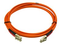 StarTech.com 2m Fiber Optic Cable - Multimode Duplex 50/125 - LSZH - LC/LC - OM2 - LC to LC Fiber Patch Cable (50FIBLCLC2) - Nettverkskabel - LC multimodus (hann) til LC multimodus (hann) - 2 m - fiberoptisk - dupleks - 50 / 125 mikroner - for P/N: GLCLHSMDSTTA, GLCSXMMDST, GLCSXMMDSTT, JD118BST, MASFP1GBSXST, SFP100BFXST 50FIBLCLC2