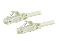 StarTech.com 7.5m CAT6 Ethernet Cable, 10 Gigabit Snagless RJ45 650MHz 100W PoE Patch Cord, CAT 6 10GbE UTP Network Cable w/Strain Relief, White, Fluke Tested/Wiring is UL Certified/TIA - Category 6 - 24AWG (N6PATC750CMWH) - Koblingskabel - RJ-45 (hann) til RJ-45 (hann) - 7.5 m - UTP - CAT 6 - uten hindringer - hvit N6PATC750CMWH