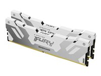 Kingston FURY Renegade - DDR5 - sett - 64 GB: 2 x 32 GB - DIMM 288-pin - 6400 MT/s / PC5-51200 - 1.1 V - ikke-bufret - on-die ECC - hvit, sølv KF564C32RWK2-64