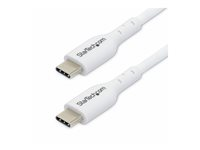 StarTech.com 3.3ft (1m) USB-C Charging Cable, Charge & Sync, 60W (3A) PD, USB 2.0 Laptop Charger Cable - White USB C Charging Cord - USB-kabel - 24 pin USB-C (hann) til 24 pin USB-C (hann) - USB 2.0 - 3 A - 1 m - USB Power Delivery (60W), støtte for Power Delivery 2,0, passiv, halogenfri - hvit USB2CC1MNCWHE