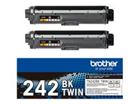 Brother TN242 BKTWIN - 2-pack - svart - original - tonerpatron - for Brother DCP-9017, DCP-9022, HL-3142, HL-3152, HL-3172, MFC-9142, MFC-9332, MFC-9342 TN242BKTWIN