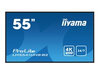 iiyama ProLite LH5541UHS-B2 - 55" Diagonalklasse (54.6" synlig) LED-bakgrunnsbelyst LCD-skjerm - intelligent skilting - 4K UHD (2160p) 3840 x 2160 - svart, glanset LH5541UHS-B2