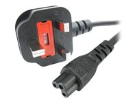 StarTech.com 3ft (1m) UK Laptop Power Cable, BS 1363 to C5 Clover Leaf, 2.5A 250V, 18AWG, Notebook/Laptop Replacement Cord, Printer Cable, UK Laptop Charger Cord, BS 1363 to IEC60320 C5 - Power Brick Cord - Strømkabel - IEC 60320 C5 til BS 1363 (hann) - AC 250 V - 1 m - formstøpt - svart PXTNB3SUK1M