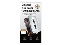Insmat - Skjermbeskyttelse for mobiltelefon - enkel og støvbestandig, super full dekning - glass - rammefarge svart - for Apple iPhone 15, 16 861-1609