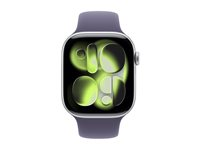 Apple Watch Series 11 (GPS) - 46 mm - sølvaluminium - smartklokke med sportsbånd - fluorelastomer - lilla tåke - båndbredde: M/L - 64 GB - Wi-Fi 4, UWB, Bluetooth - 37.8 g MEVA4QN/A